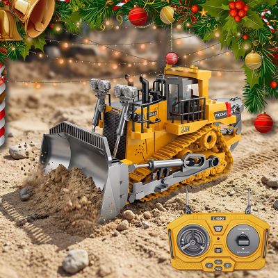Mudsterz Construction Rc Set of 4, Command The Site, Conquer The Dirt, Rechargeable 2.4ghz Remote Control Construction Vehicles with Cool LED Lights, Metal Parts, Real Sounds(C * 1)