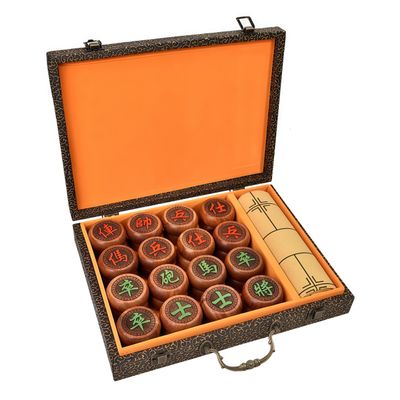 Natural Wood Chinese Chess, Xiangqi Gift Set - Travel Games Sets with Board Games Gift, Xiang Qi Game & Pieces, Chinese Decor & Gifts, Chinese New Year Decor (Small)