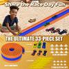 Flexible Race Track 3-Lane 15ft Race Car Track Compatible with Diecast 1/64 Scale Cars, Flexible Car Track Race Ramp Toy with Strong Suction Cups view 4