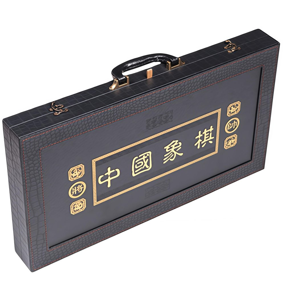 Natural Wood Chinese Chess, Xiangqi Gift Set - Travel Games Sets with Board Games Gift, Xiang Qi Game & Pieces, Chinese Decor & Gifts, Chinese New Year Decor (Small)