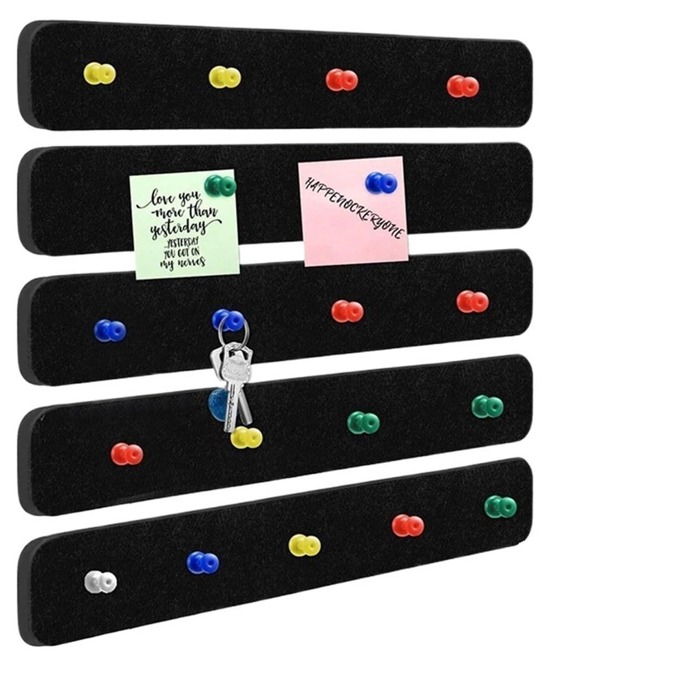 SNRTKA Felt Board 5Pcs Felt Board Strips Self Adhesive for Office Wall Photo Pin(Black)