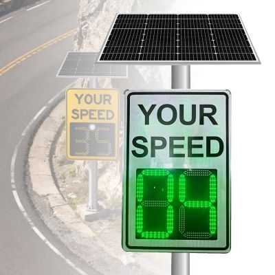 23.635.4inch Aluminum Speed Sign, Solar Traffic Feedback Warning Board, Speed Display Sign, for Highways, Speed-Limited Roads White