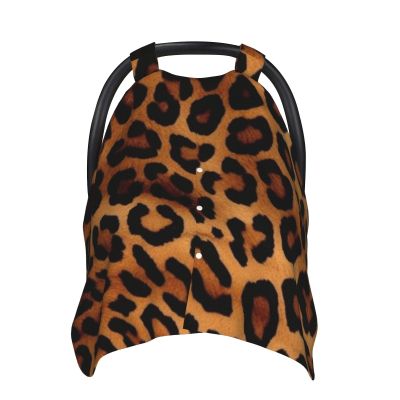 Baby Car Seat Canopy Cover for Mom, Soft Breathable Nursing Breastfeeding Covers Multi Use Stroller Sun Shade Newborn Shower GiftCool Cheetah Leopard