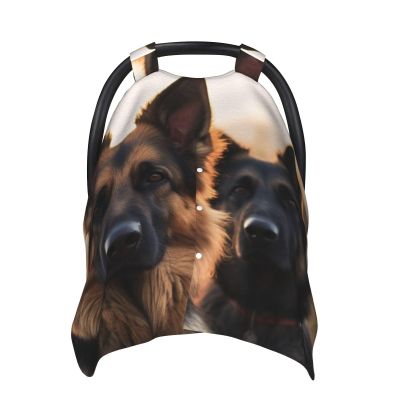 Baby Car Seat Canopy Cover for Mom, Soft Breathable Nursing Breastfeeding Covers Multi Use Stroller Sun Shade Newborn Shower GiftAnimal German Shepherd
