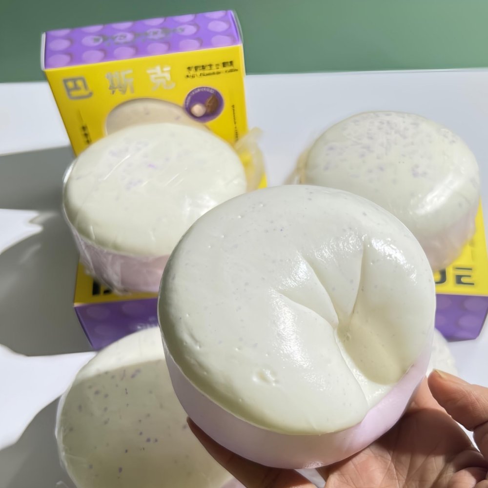 Dual Color Cake Slow Rising Squishy, Super Soft Foam Squishy Stress Relief Squeeze Toy, Cute Food Squishies with Butter Texture, Relaxing Sensory Squeeze Toy for Desk & Gift (Purple)