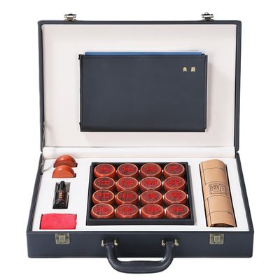 Natural Wood Chinese Chess, Xiangqi Gift Set - Travel Games Sets with Board Games Gift, Xiang Qi Game & Pieces, Chinese Decor & Gifts, Chinese New Year Decor (Padauk)