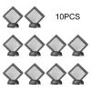 3D Floating Frame Display Box for Jewelry Ring Coin, Clear Acrylic with Stand, Reusable Film, 70x70x20mm, 5/10 Pack(White 5PCS) view 4
