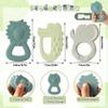 2ooya 3Pcs Silicone Teething Toys for Babies Elephant Lion BPA Free Soft Teether Infant Sore Gums Pain Food Grade Silicone Teething Relief Chew Toy for Toddler Baby Shower Newborn 6-12 Months Birthday view 2