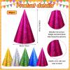 JaGely 200 Pieces Colorful Birthday Party Hats Metallic Foil Cone Hat for Christmas New Year Party Supplies, 5 Colors (Classic) view 2