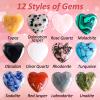 24 Pack Bulk Valentines Day Gifts for Kids, Gem Valentines Day Cards, Heart Shaped Valentine Gemstones Crystal Rocks for School Boys Girls Classroom Gifts Exchange, Party Favors, Goodie Bag Fillers view 4
