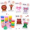 30 Pack Valentines Day Gifts for Kids, Cute Valentines Day Cards for Kids Classroom with Play Dough and Stickers, Valentine Exchange Cards Bulk for School Boys Girls Class Gifts Exchange, Party Favors view 1