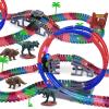 Dinosaur Track Race Car Toys for Kids 3-5, Glow in The Dark Flexible DIY Track Set, Dino Adventure Road Race Toys for Kids,Birthday Gift for Age 3-9 Boys Toddler Girls view 1