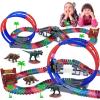 Dinosaur Track Race Car Toys for Kids 3-5, Glow in The Dark Flexible DIY Track Set, Dino Adventure Road Race Toys for Kids,Birthday Gift for Age 3-9 Boys Toddler Girls view 2