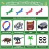 Dinosaur Track Race Car Toys for Kids 3-5, Glow in The Dark Flexible DIY Track Set, Dino Adventure Road Race Toys for Kids,Birthday Gift for Age 3-9 Boys Toddler Girls view 3