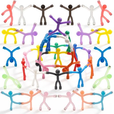 Nice Magnets 40 Pcs Magnetic People, Magnetic Push Pins, Colorful Magnet Men, Decorative Magnets for Adults, Magnets for Bulletin Board, Maps, Posters, Locker, Office (40, 20 Transparent + 20 Opaque)