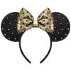 CANMIL Classic Luxury Sparkle Headband with Big Bow, Sequin Party Hair Accessories Decorations for Women Girls (Golden) view 1