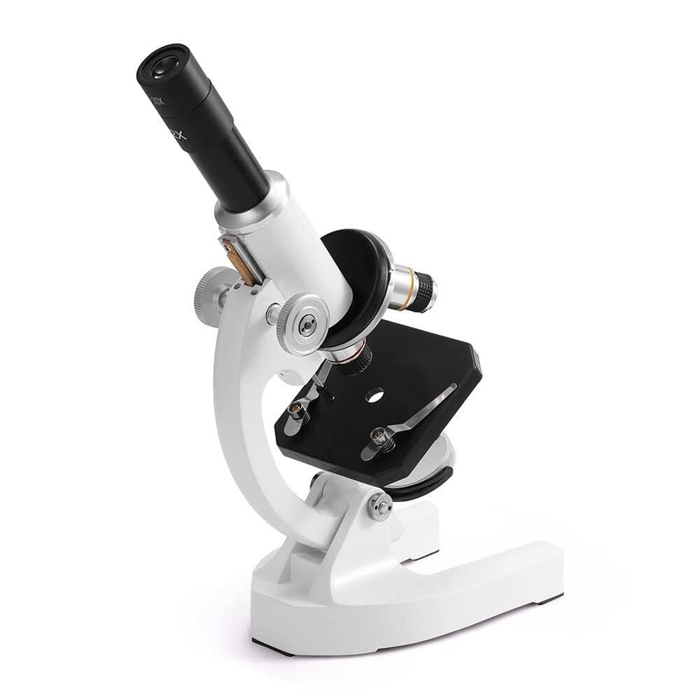 64X-2400X Monocular Optical Microscope with Holder, LED Fill Light & Accessories for Kids, Students, Science Education