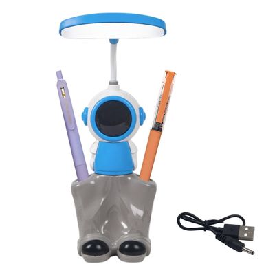 3-in-1 LED Table Lamp with Pencil Sharpener and Pen Stand, Astronaut Theme, Rechargeable with 360 Flexible Hose, (Assorted, Pack of 1)