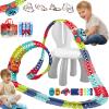 Glow/Normal Anti Gravity Race Track with Car, Gift for Boys/Girls, 4 Styles Led 360 Electric Climbing Car Race Track, Interchangeable Car Shells/Flexible Changeable (Glow (138 Pcs) 1CarBody 1Shell) view 1