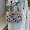 IRTGFHJE Furry Bag Fluffy Bag Women Handbag Ladies Winter Shoulder Bags Furry Top Handle Clutch(White) view 3