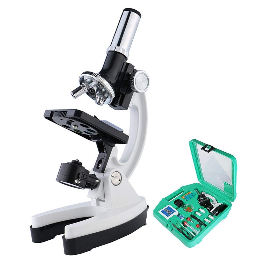 100X-1200X Digital Microscope Set with Accessories Kit Compatible with Children Kids Students Gift All-Metal 1200X White Microscop