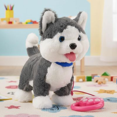Froplay Dog Toy, Puppy Electronic Interactive Pet, Plush Interactive Robot Dog, Robot Repeats What You Say Realistic Licking Tongue, for Toddlers Birthday Companion Gifts (Husky)