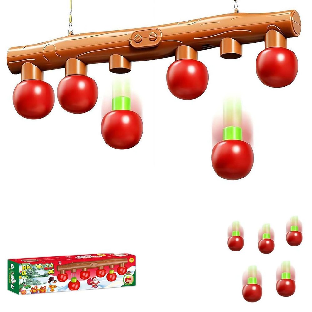 Catching Apples Game, Fast-Paced Reaction Training Toy with 6 Apples, Hand-Eye Coordination Challenge, Drop Stick Challenge, Fun Party and Family Game for Christmas Holiday Party (1Pcs)