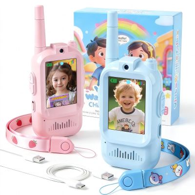 Kids Video Walkie Talkies with Voice Changer & Camera, Long-Lasting Rechargeable 2-Way Radios for 400m Range - Perfect for Home, Neighborhood, Outdoor Adventure Toys for Children 3-12 Years Old