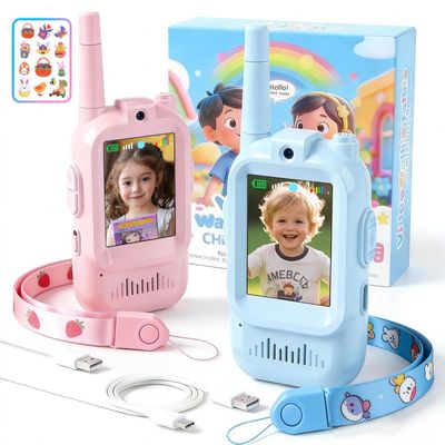 Rechargeable Kids Video Walkie Talkies with Camera - Long Range Walkie Talkies for Kids Ages 3-12,2 Way Radio Toy for Outdoor, Camping, Backyard Play, Best Birthday Gift for Boys & Girls