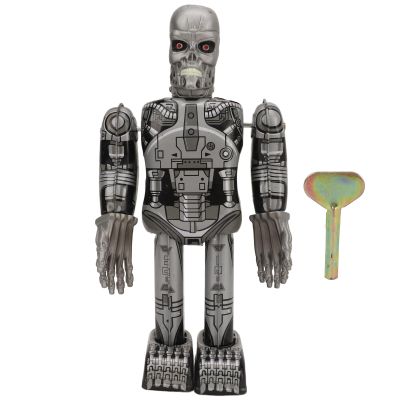 POENVFPO Wind Up Toys Vintage Skull Robot Clockwork Spring Operated Retro Design Tinplate Collectible Decoration for Adults Collectors