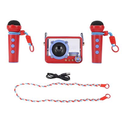 SPYMINNPOO Portable Karaoke Machine, 2 Wireless Microphones & 10W Speaker with LED Lights for Home Party, Outdoor Travel (Blue)