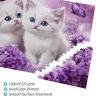 RMYRHQ Purples Flower Garden&Adorable White Kitten Wood Jigsaw Puzzles Adult 1000piece Mind Challenging Leisure for Interior Fans&Puzzle Enthusiasts Surprise for New Year Birthday and Thanksgiving view 3