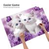 RMYRHQ Purples Flower Garden&Adorable White Kitten Wood Jigsaw Puzzles Adult 1000piece Mind Challenging Leisure for Interior Fans&Puzzle Enthusiasts Surprise for New Year Birthday and Thanksgiving view 4