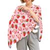 YUVAMAGIMO Strawberry Nursing Cover for Breastfeeding in Public Soft Privacy Poncho for Moms Multi-Use Portable Feeding Shawl Breathable Cover Up for Nursing Baby Car Seat Canopy view 1