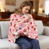 YUVAMAGIMO Strawberry Nursing Cover for Breastfeeding in Public Soft Privacy Poncho for Moms Multi-Use Portable Feeding Shawl Breathable Cover Up for Nursing Baby Car Seat Canopy view 3