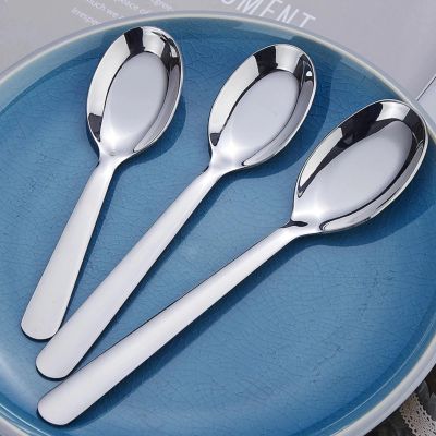 304 stainless steel spoon, household flat bottomed deepening spoon