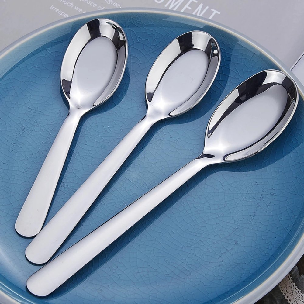 304 stainless steel spoon, household flat bottomed deepening spoon