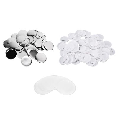 Tnfeeon 100Pcs DIY Badge Kit Tinplate Backing for Kids Crafts Christmas Gifts Party Favors Blank Pin Buttons Supplies (75MM Badges 100 Sets)
