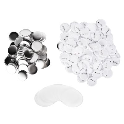 Tnfeeon 100Pcs DIY Badge Kit Tinplate Backing for Kids Crafts Christmas Gifts Party Favors Blank Pin Buttons Supplies (58MM Badges 100 Sets)