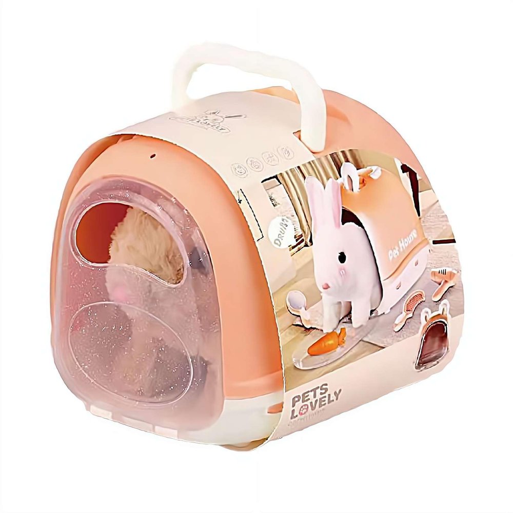 2026 Upgrade Hopping Dog Realistic Robot Puppy,Realistic Pet Toy Gift for Kids Adults Pet Lovers,Walks, Barks, Wags Like A Real Puppy,Plush Pet with House & Care Accessories (Brown Rabbit)