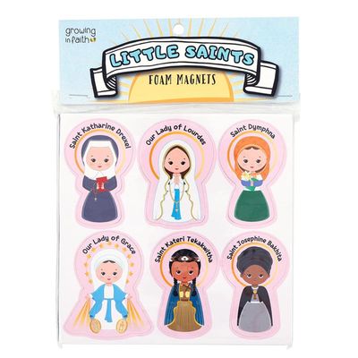 Catholic Christian Brands Saints for Girls Foam Magnets (Pack of 6)