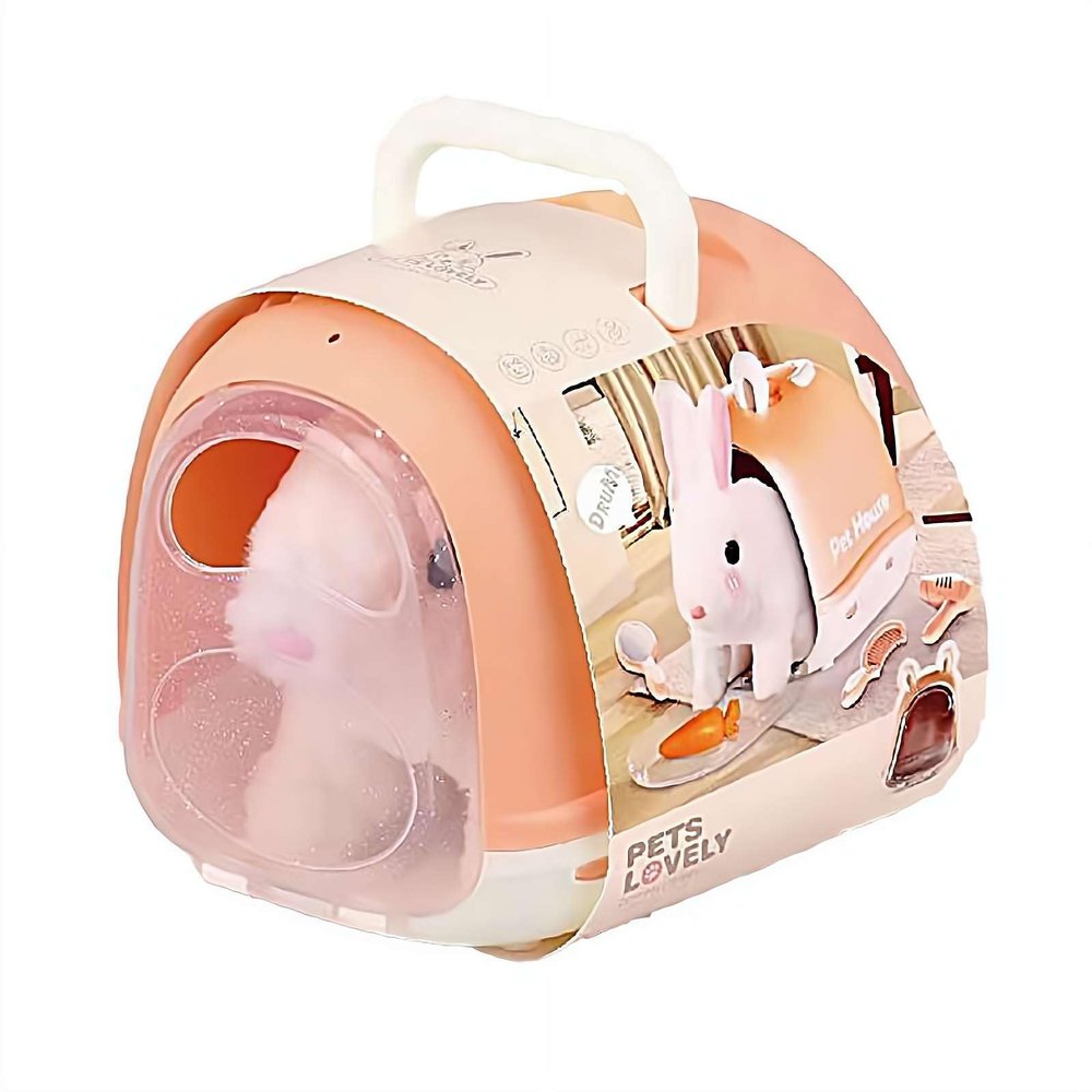 2026 Upgrade Hopping Dog Realistic Robot Puppy,Realistic Pet Toy Gift for Kids Adults Pet Lovers,Walks, Barks, Wags Like A Real Puppy,Plush Pet with House & Care Accessories (White Rabbit)