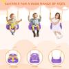 3-in-1 Toddler Swing Set, Indoor & Outdoor Baby Swing Heavy Duty Swing Set with Foldable Metal Stand for Aged 6 Months to 10 Years Old, Easy to Assemble and Store (Purple) view 3