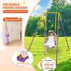 3-in-1 Toddler Swing Set, Indoor & Outdoor Baby Swing Heavy Duty Swing Set with Foldable Metal Stand for Aged 6 Months to 10 Years Old, Easy to Assemble and Store (Purple) view 4