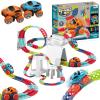 Anti Gravity Race Track with Car  Smartoon Kids Magnetic Toys, Flexible Race Track for Kids, Glow in The Dark LED Light-Up Car Track Set with Interchangeable Shells (2car, 92pcs) view 1