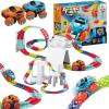 Anti Gravity Race Track with Car  Smartoon Kids Magnetic Toys, Flexible Race Track for Kids, Glow in The Dark LED Light-Up Car Track Set with Interchangeable Shells (2car, 46pcs) view 1