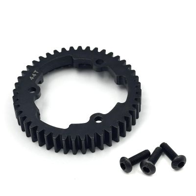 44T M1.0 Steel Spur Gear, Hardened Black Main Gear with Screws, RC Transmission Upgrade Part