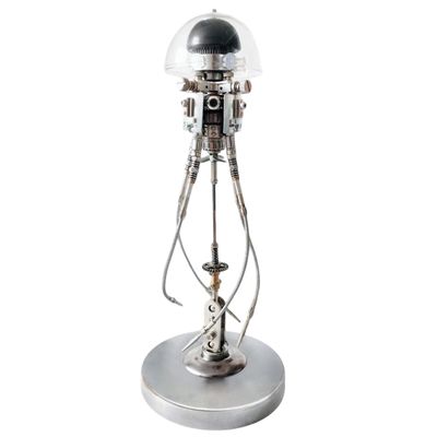3D Metal Puzzle for Adults, Steampunk Mechanical Jellyfish Bionic Marine Creature DIY Assembly Model with LED Lights, Creative Desk Ornament & Gift (Kit Version/250+ Pieces/Shield Version)