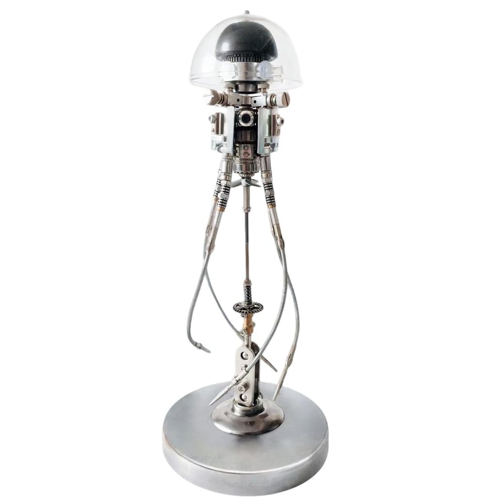3D Metal Puzzle for Adults, Steampunk Mechanical Jellyfish Bionic Marine Creature DIY Assembly Model with LED Lights, Creative Desk Ornament & Gift (Kit Version/250+ Pieces/Shield Version)