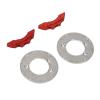 POENVFPO RC Aluminum Brake Disc Set Wearproof High Simulation RC Brake Disc Caliper Set for 1/10 Cars, Silver, Red, 35mm, 2 for Enthusiasts view 4